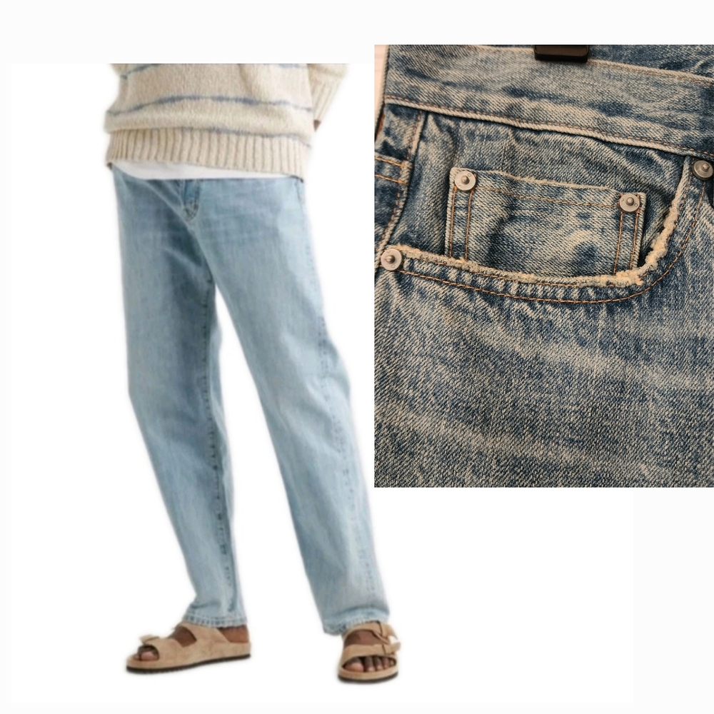 OUTERKNOWN Men's Statesman Straight Leg Medium Wash Buttonfly Jeans Size 32